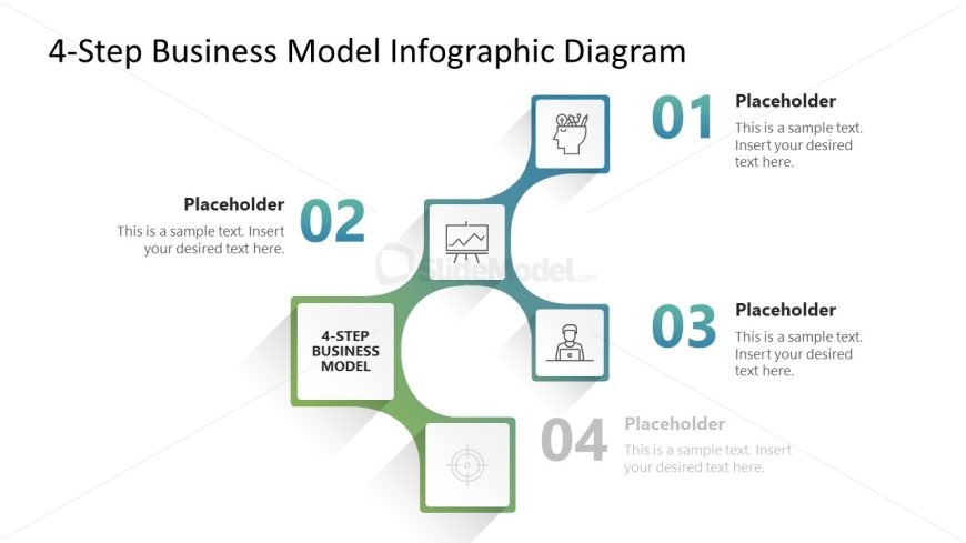 4-Step Business Model Infographic Template PPT Slide