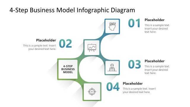 4-Step Business Model Infographic Template Slide