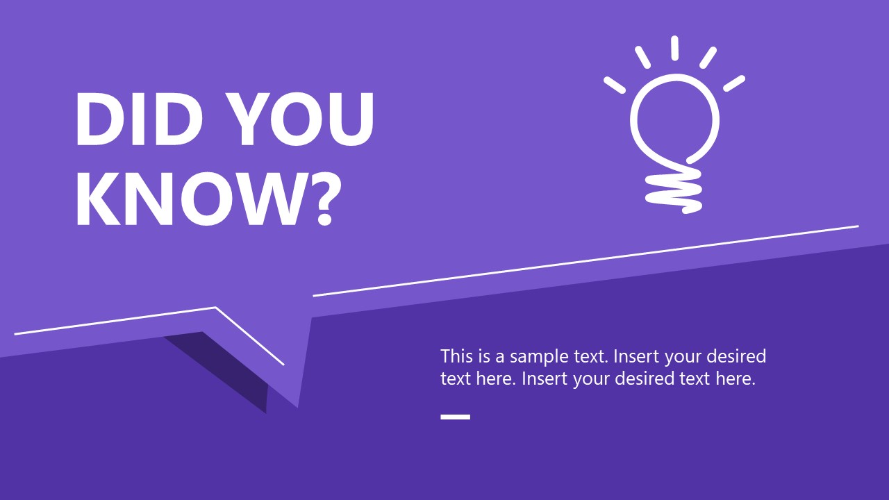 Purple Background Slide - Did You Know Template 