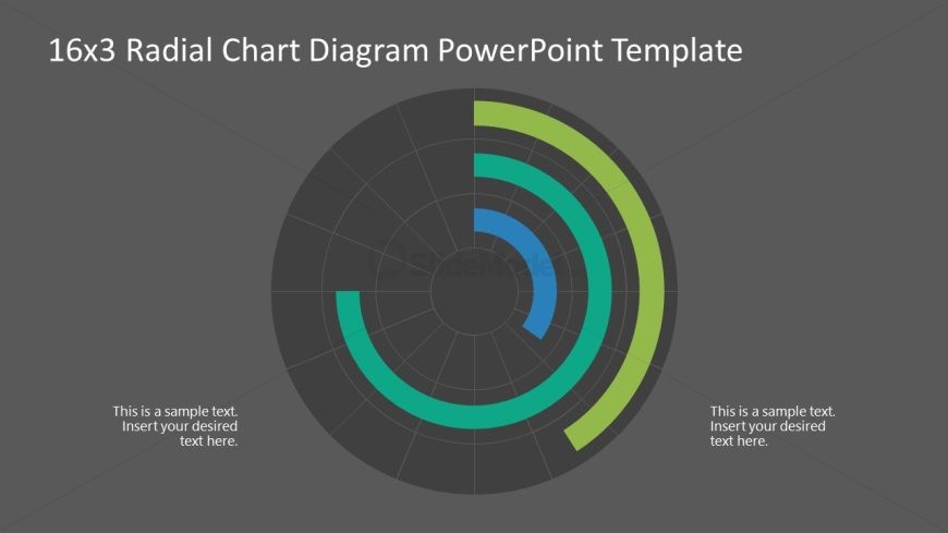 PPT Dark Background Slide with Radial Chart Diagram