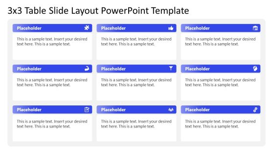 Editable 3x3 Table for Presentations