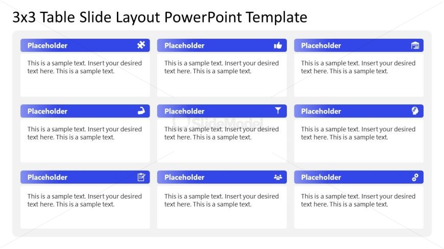 Editable 3x3 Table for Presentations