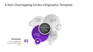 4-Item Overlapping Circles Template for PowerPoint 