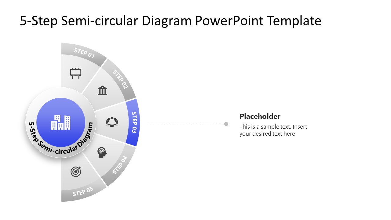 5-Step Semi Circular Diagram PowerPoint Template