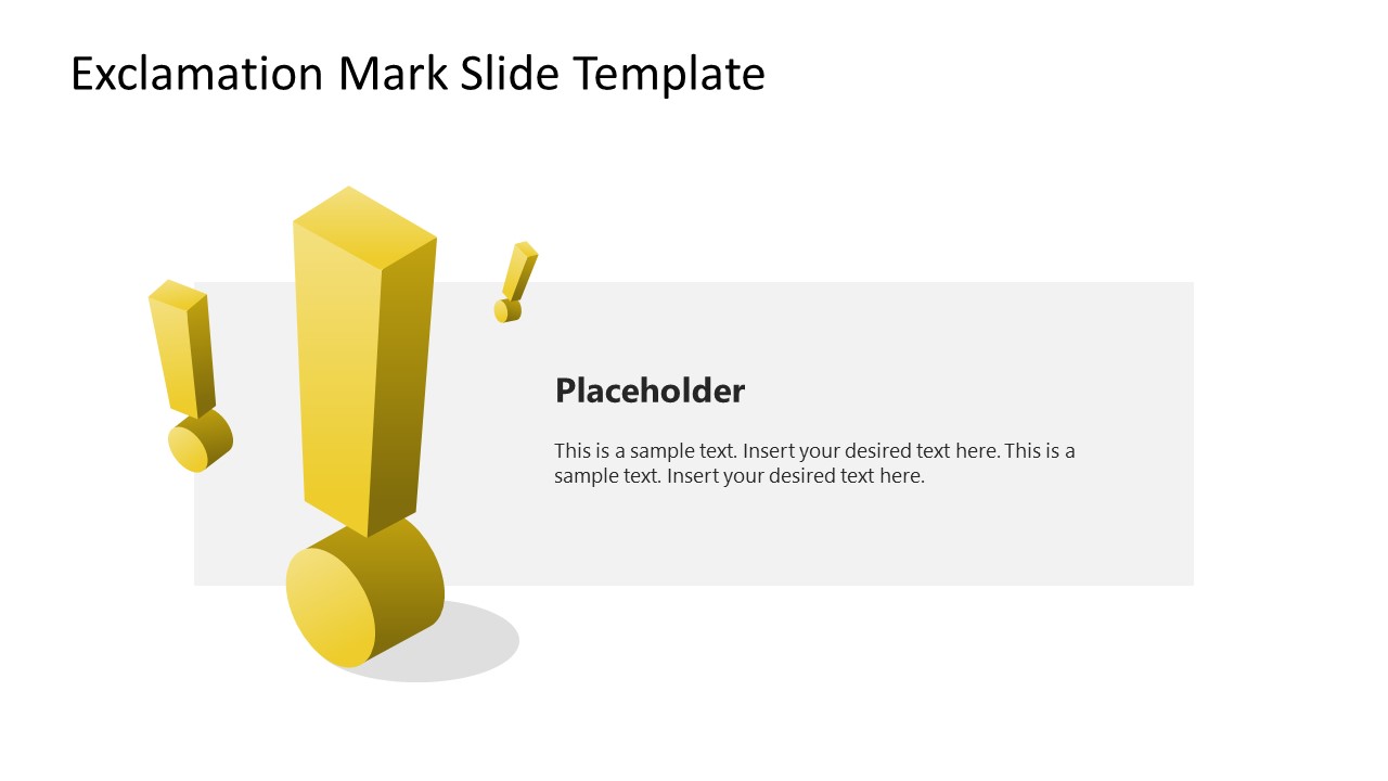 3D Exclamation Mark Template for PowerPoint 