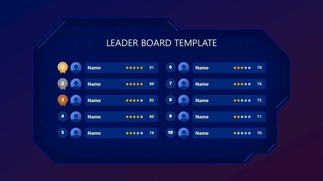 10-Person Leaderboard PowerPoint Template