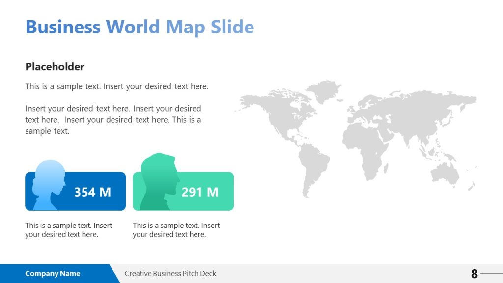 Business World Map Slide with Map Segment - SlideModel