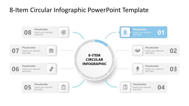 8-Item Circular Infographic Presentation Slide Template