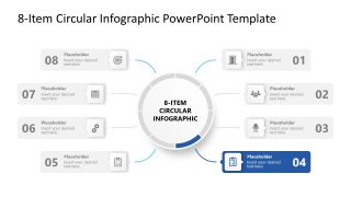 8-Item Circular Infographic Diagram Template Slide 