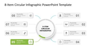 Editable 8-Item Circular Infographic Template PPT Slide 