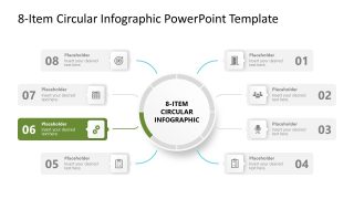 8-Item Circular Infographic Diagram Slide Template 