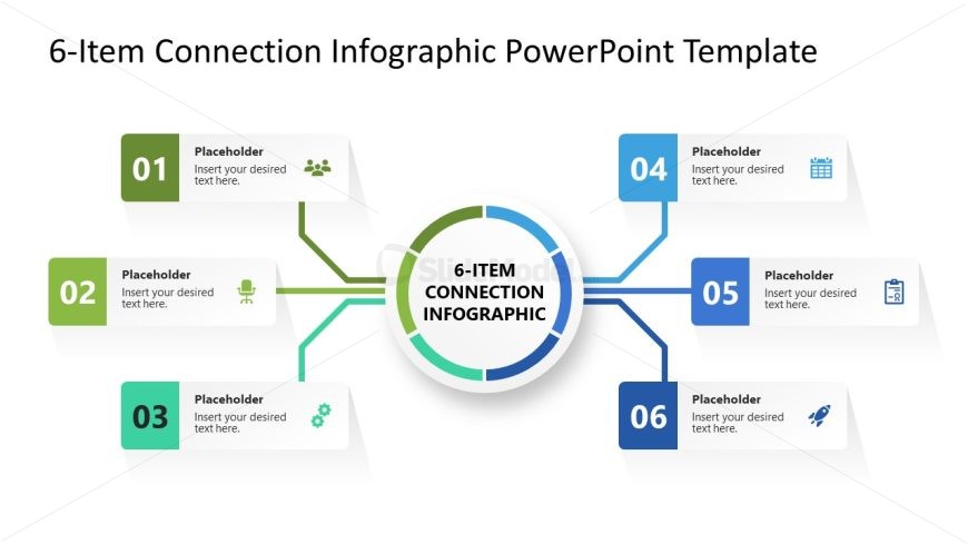6-Item Connection Infographic Template for PowerPoint