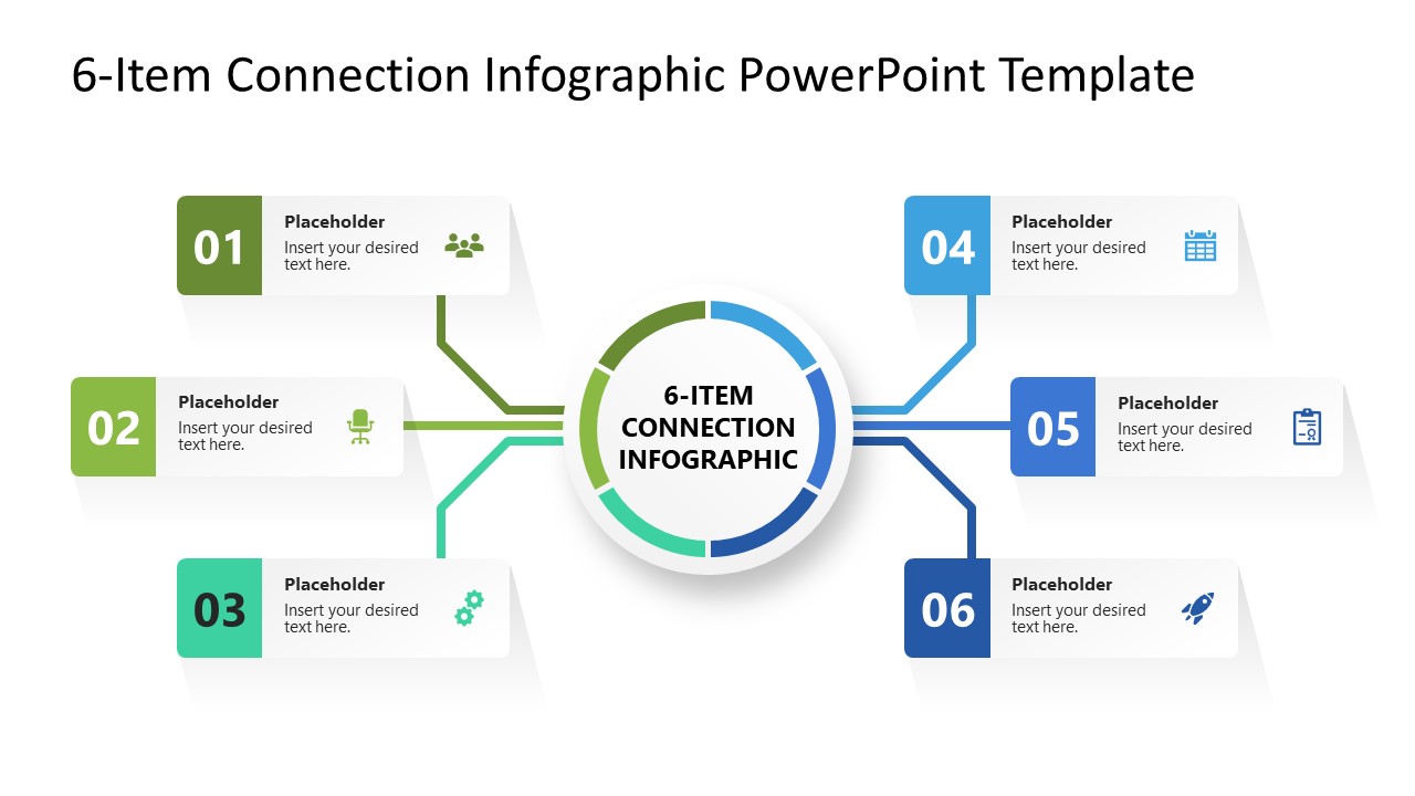 6-Item Connection Infographic Template for PowerPoint 