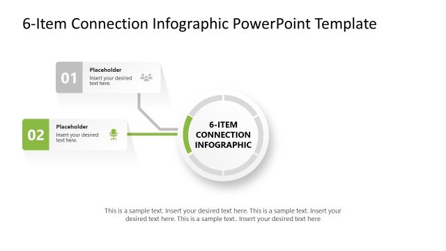 Point 2 Presentation – 6-Item Connection Infographic Slide