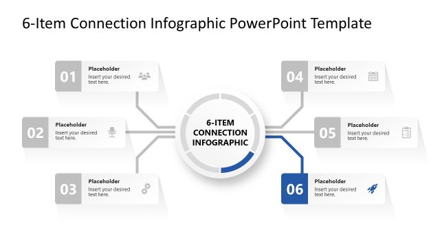 Customizable 6-Item Connection Infographic PPT Template