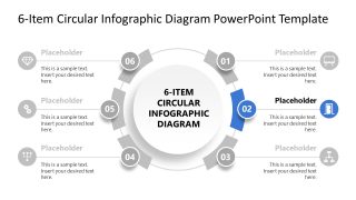 Slide with Spotlight Effect - 6-Item Circular Infographic Template 