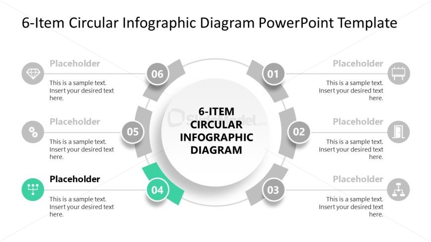 Engaging 6-Item Circular Infographic Template Layout