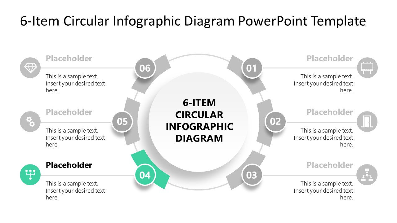 6-Item Circular Infographic PowerPoint Template