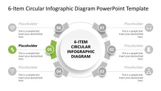 Customizable 6-Item Circular Infographic Template Layout 