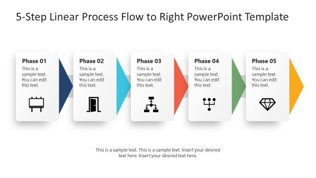 5-Step Linear Process Flow to Right Presentation Template