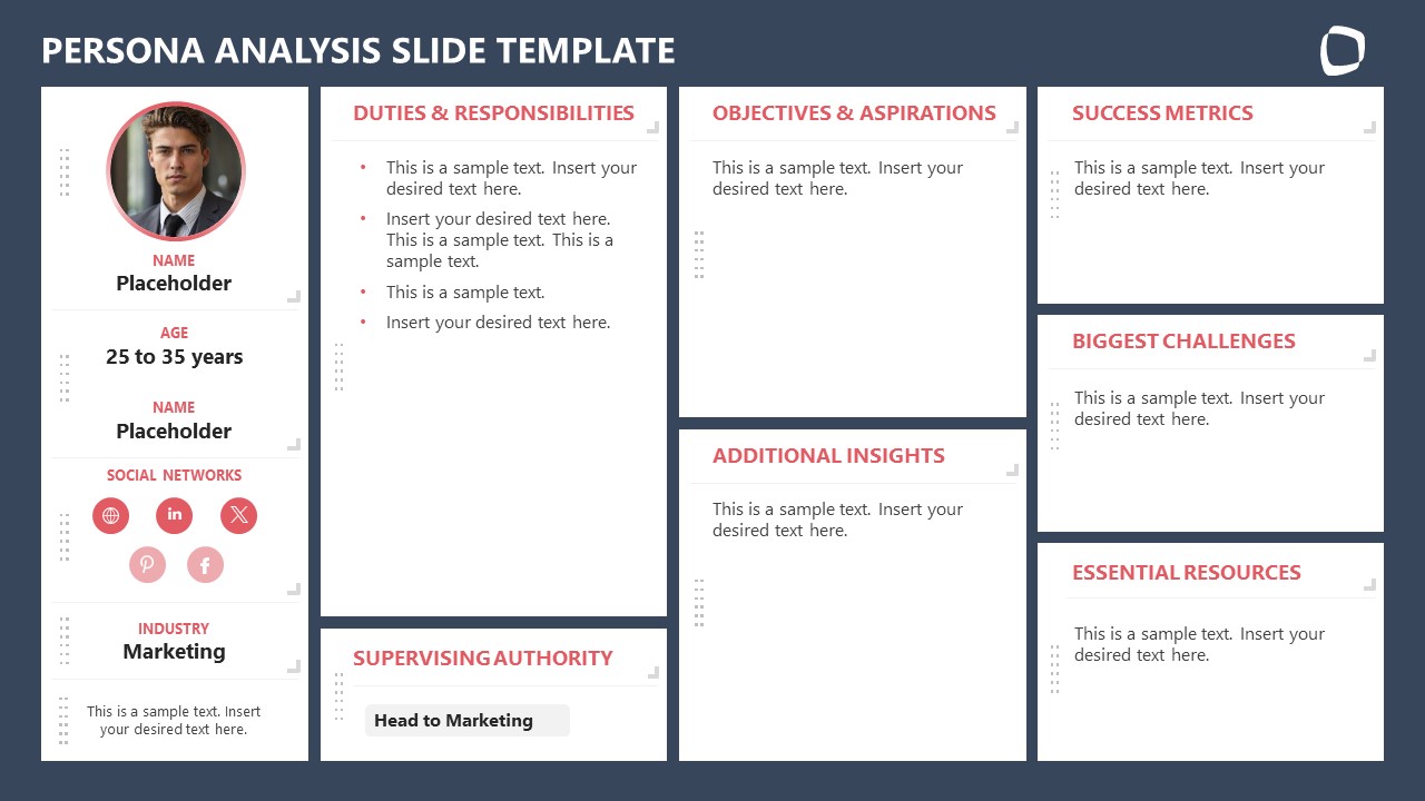 Editable Persona Analysis PowerPoint Slide 
