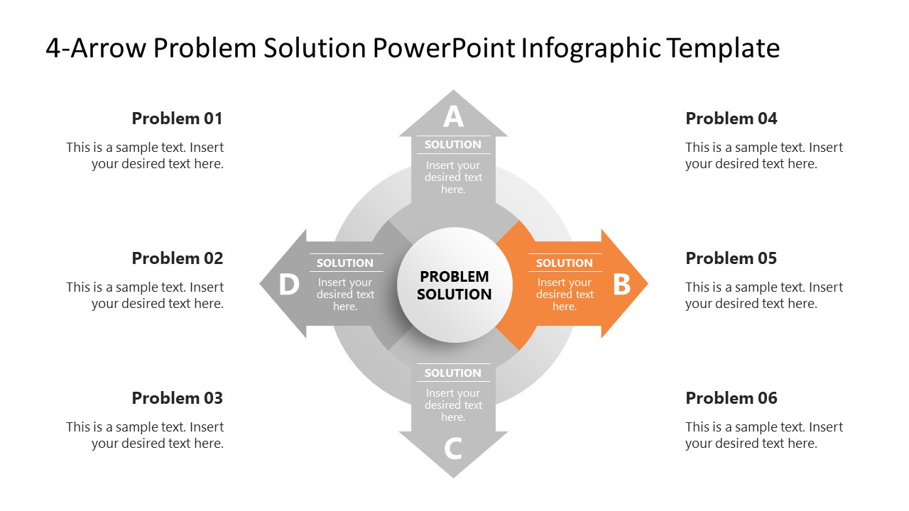 4-Arrow Problem Solution Slide Template - SlideModel