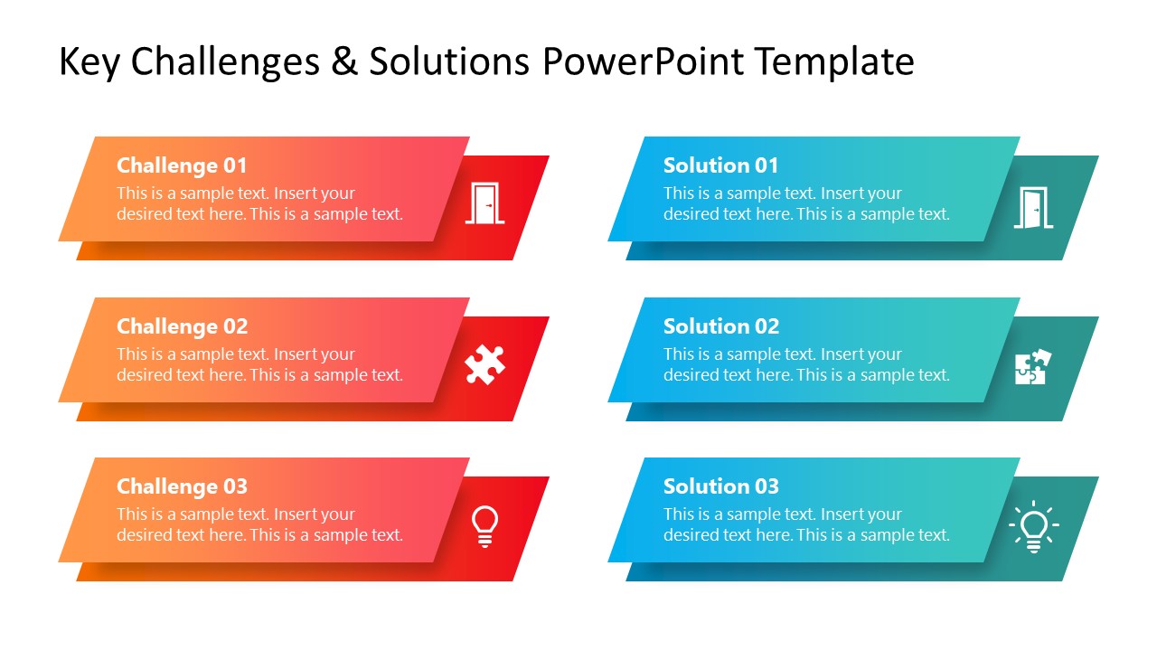 Key Challenges & Solutions Template for PowerPoint 
