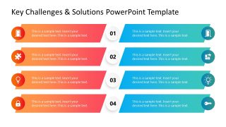 Key Challenges & Solutions Template PPT Slide 