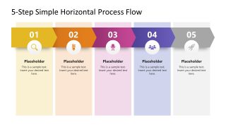 5-Step Simple Horizontal Process Flow Diagram Template 