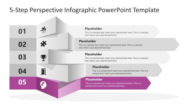 Customizable 5-Step Perspective Infographic PPT Template