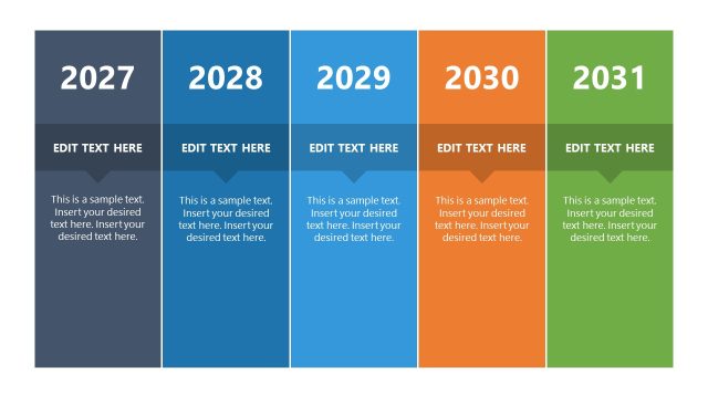 Horizontal 5-Year Infographic Template for PowerPoint