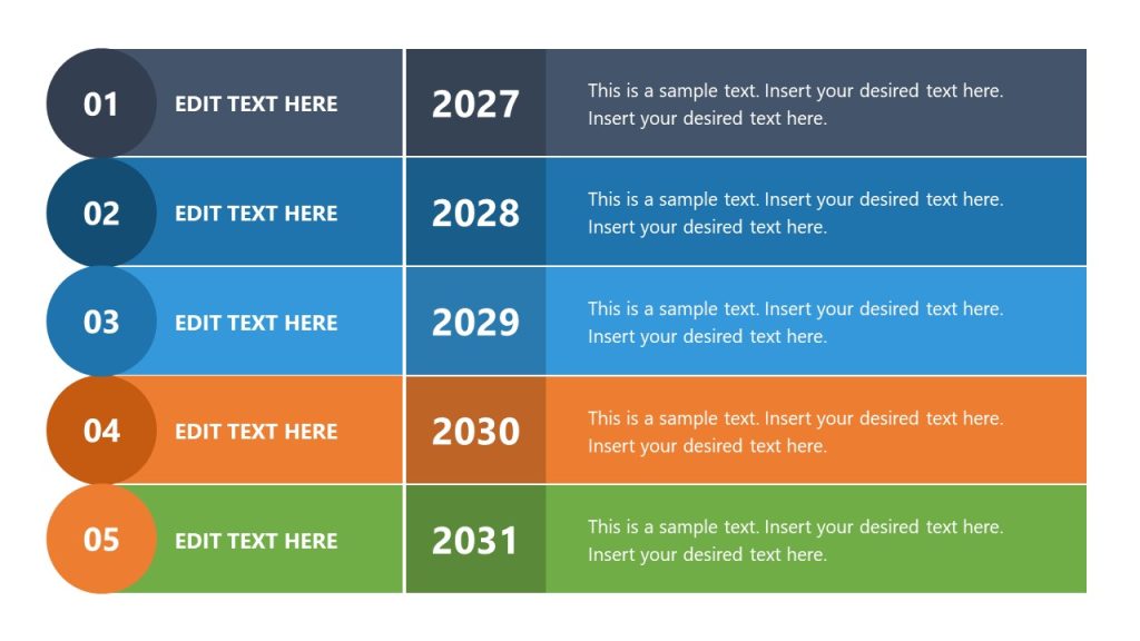 Horizontal 5-Year Infographic PPT Slide Template - SlideModel