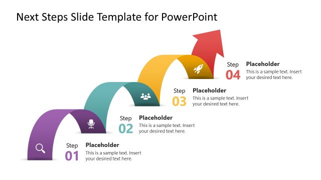 4-Item Next Steps PowerPoint Template