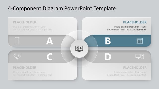 4-Component Diagram Slide Template