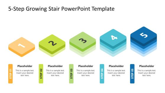 5-Step Growing Stair PowerPoint Template
