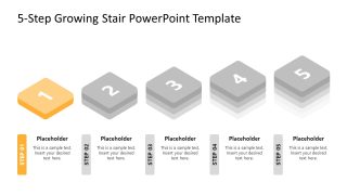 5-Step Growing Stair Template for PowerPoint 