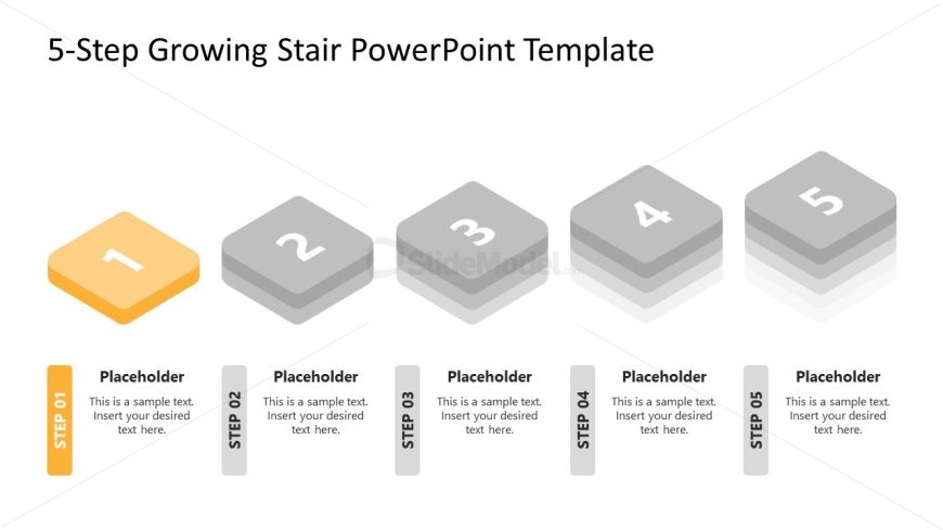 5-Step Growing Stair Template for PowerPoint
