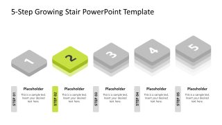 5-Step Growing Stair Template for Presentation