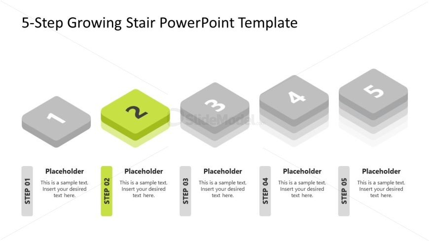 5-Step Growing Stair Template for Presentation