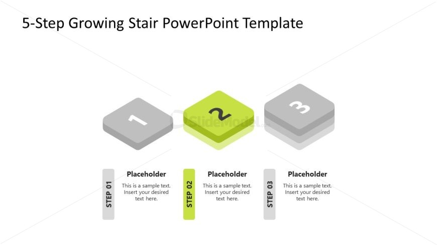 3-Step Growing Stair Template for Presentation