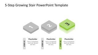 3-Step Growing Stair Template for PowerPoint 