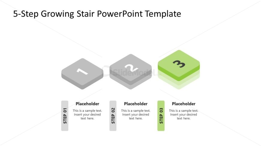 3-Step Growing Stair Template for PowerPoint