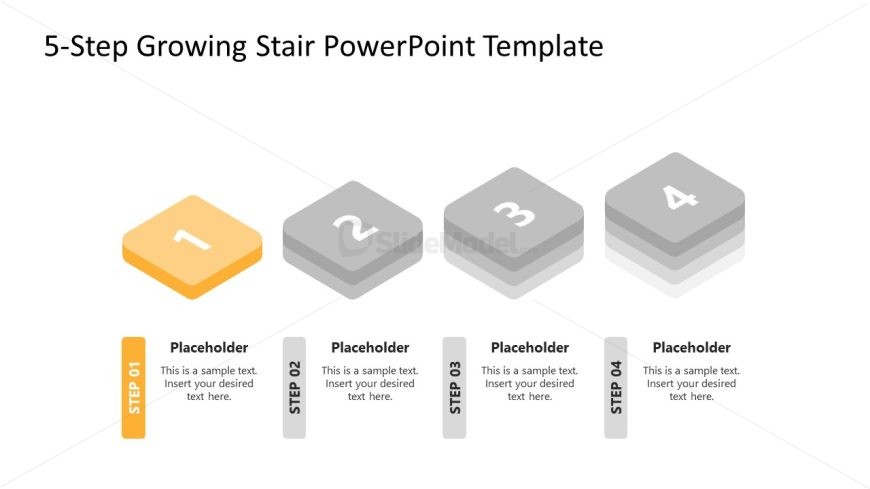 4-Step Growing Stair Template for Presentation