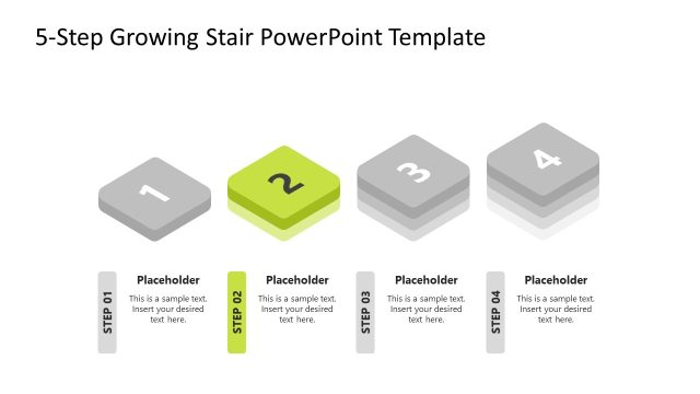 4-Step Growing Stair Template PPT Slide