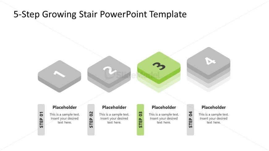 4-Step Growing Stair Slide PPT Template
