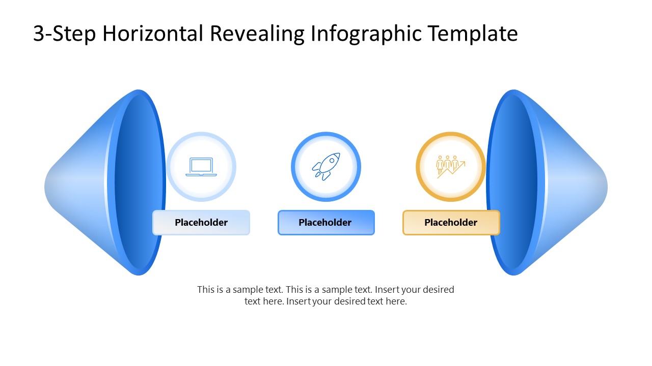 Editable 3-Step Horizontal Revealing Infographic Template