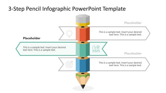 Editable 3-Step Pencil Infographic Template