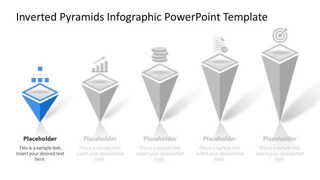 Customizable 5-Step Inverted Pyramids PPT Template