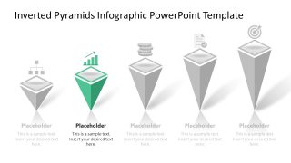 5-Step Inverted Pyramids Template Slide 