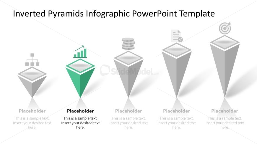 5-Step Inverted Pyramids Template Slide